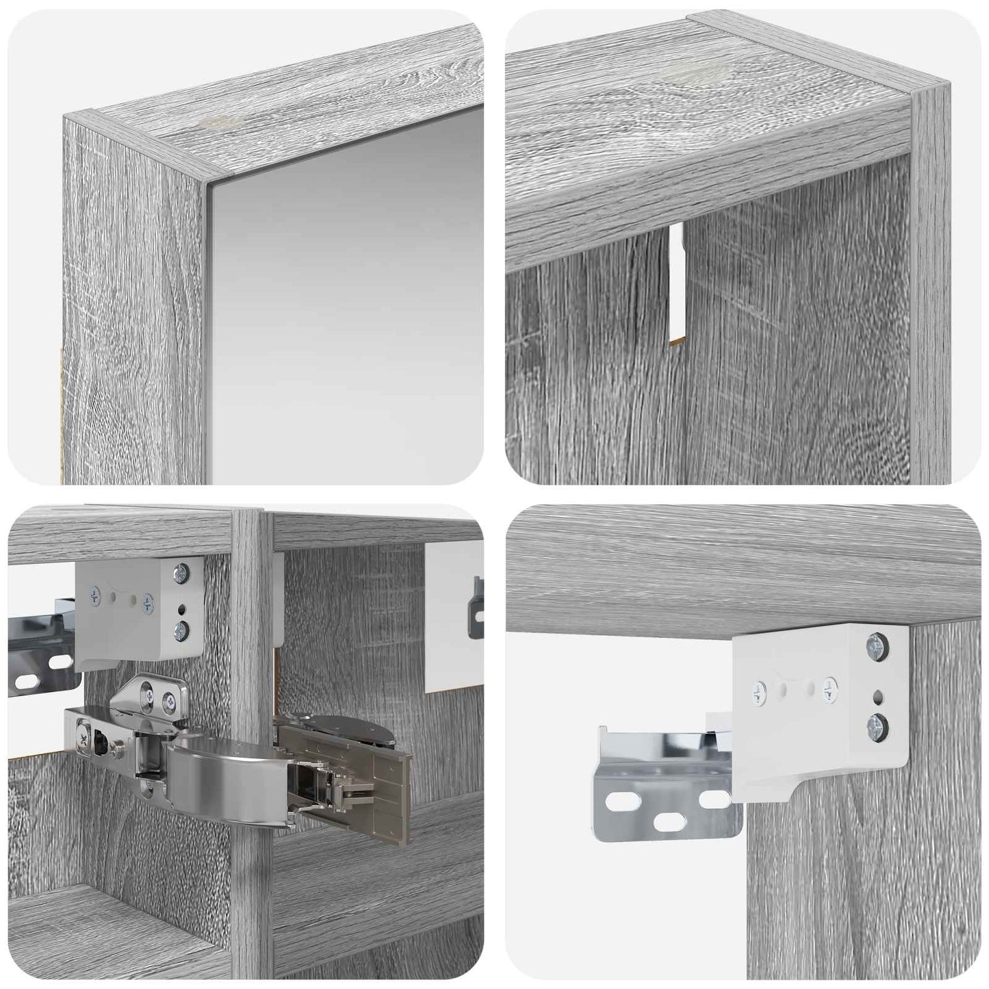 Ensemble de meubles de salle de bain 3 pièces 100 cm Sonoma gris | Maison Vasque
