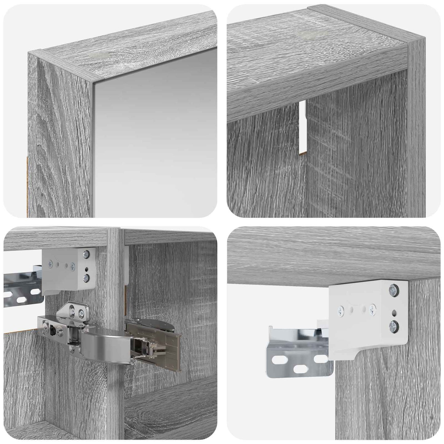Ensemble de meubles de salle de bain 3 pièces 110 cm Sonoma gris | Maison Vasque