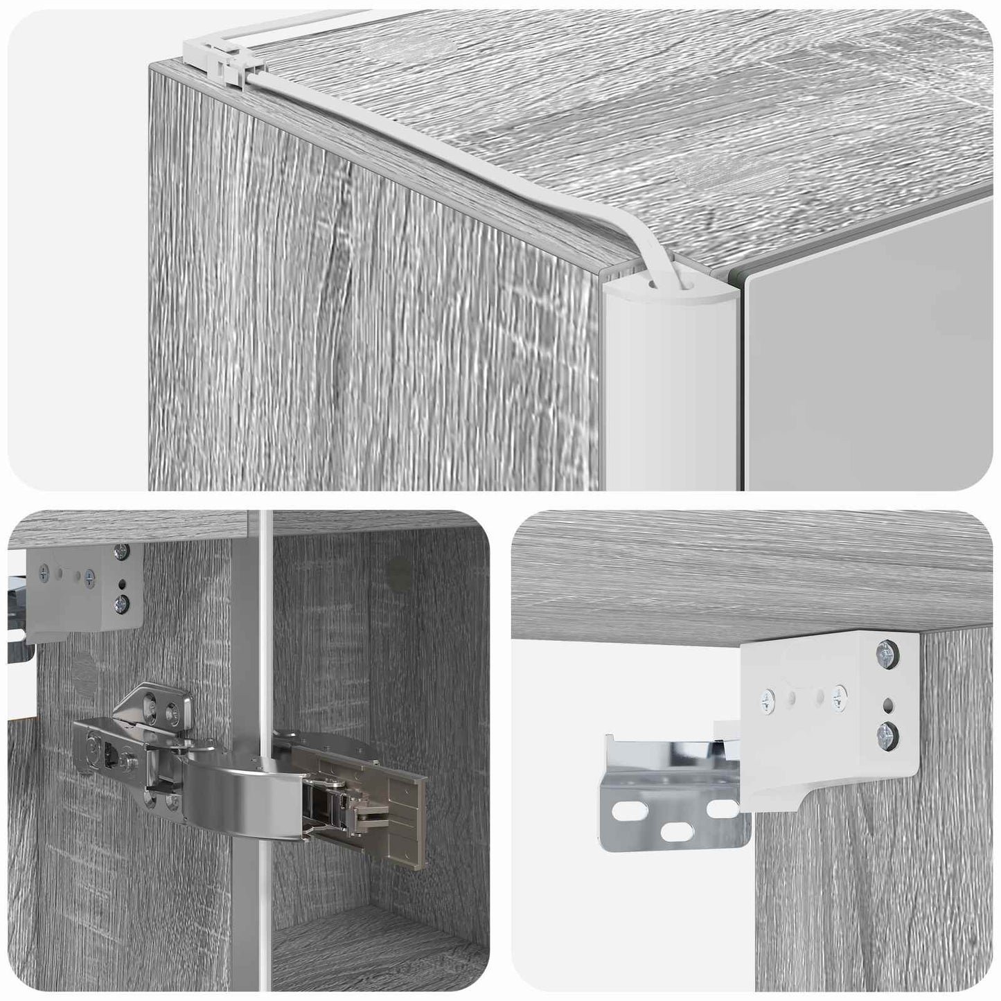 Armoire de toilette miroir 33 cm Sonoma gris | Maison Vasque