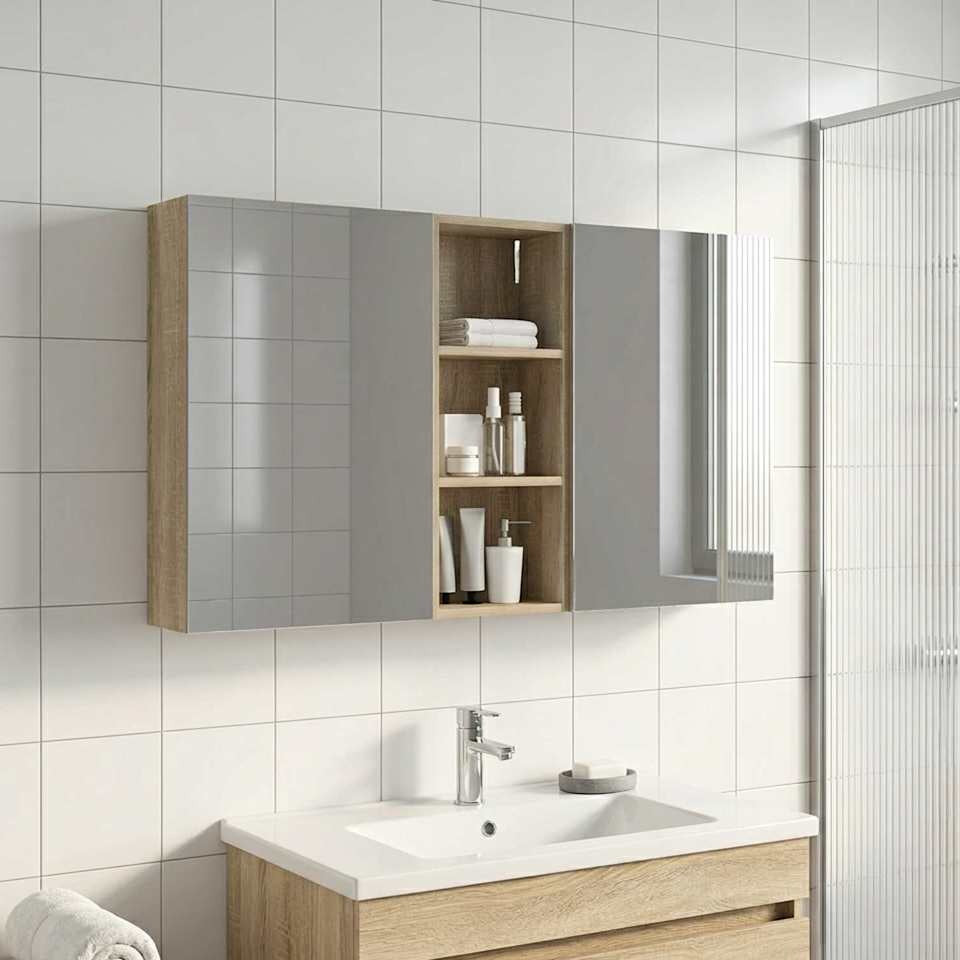 Ensemble de meubles de salle de bain 3 pièces 130 cm en situation | Maison Vasque