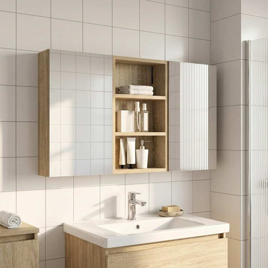 Ensemble de meubles de salle de bain 3 pièces 90 cm en situation | Maison Vasque