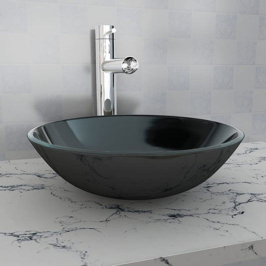 Lavabo en verre trempé 42 cm Noir | Maison Vasque