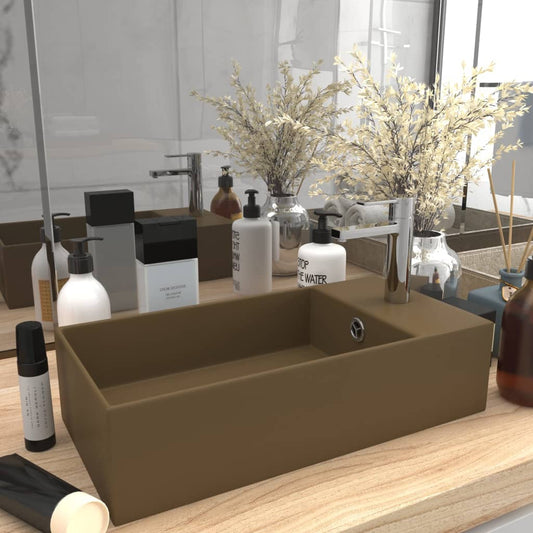 Lavabo en céramique 48 cm Crème | Maison Vasque