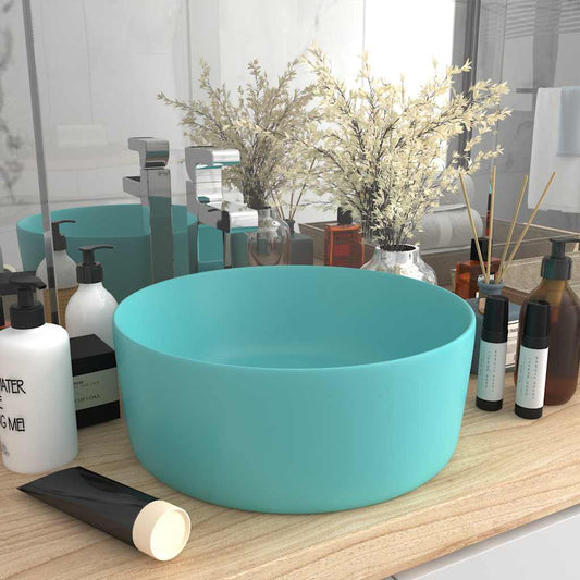 Lavabo rond en céramique mat 40 cm Vert clair mat | Maison Vasque