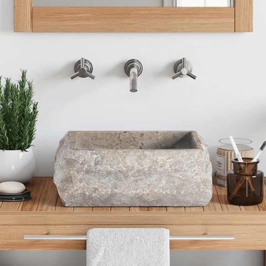 Lavabo en marbre 30 cm Gris | Maison Vasque
