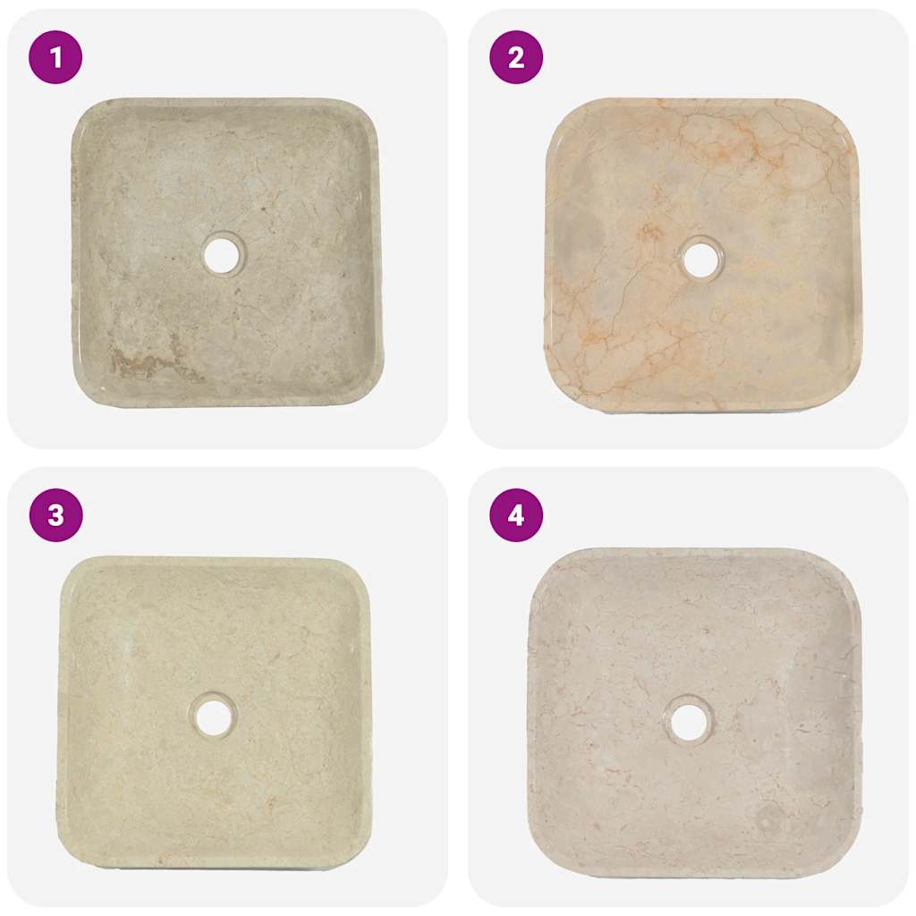 Lavabo en marbre 40 cm Crème | Maison Vasque