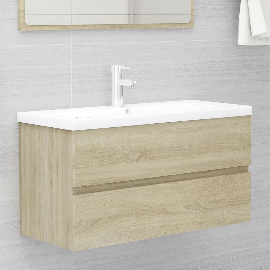 Meuble sous vasque 90 cm Chêne sonoma | Maison Vasque