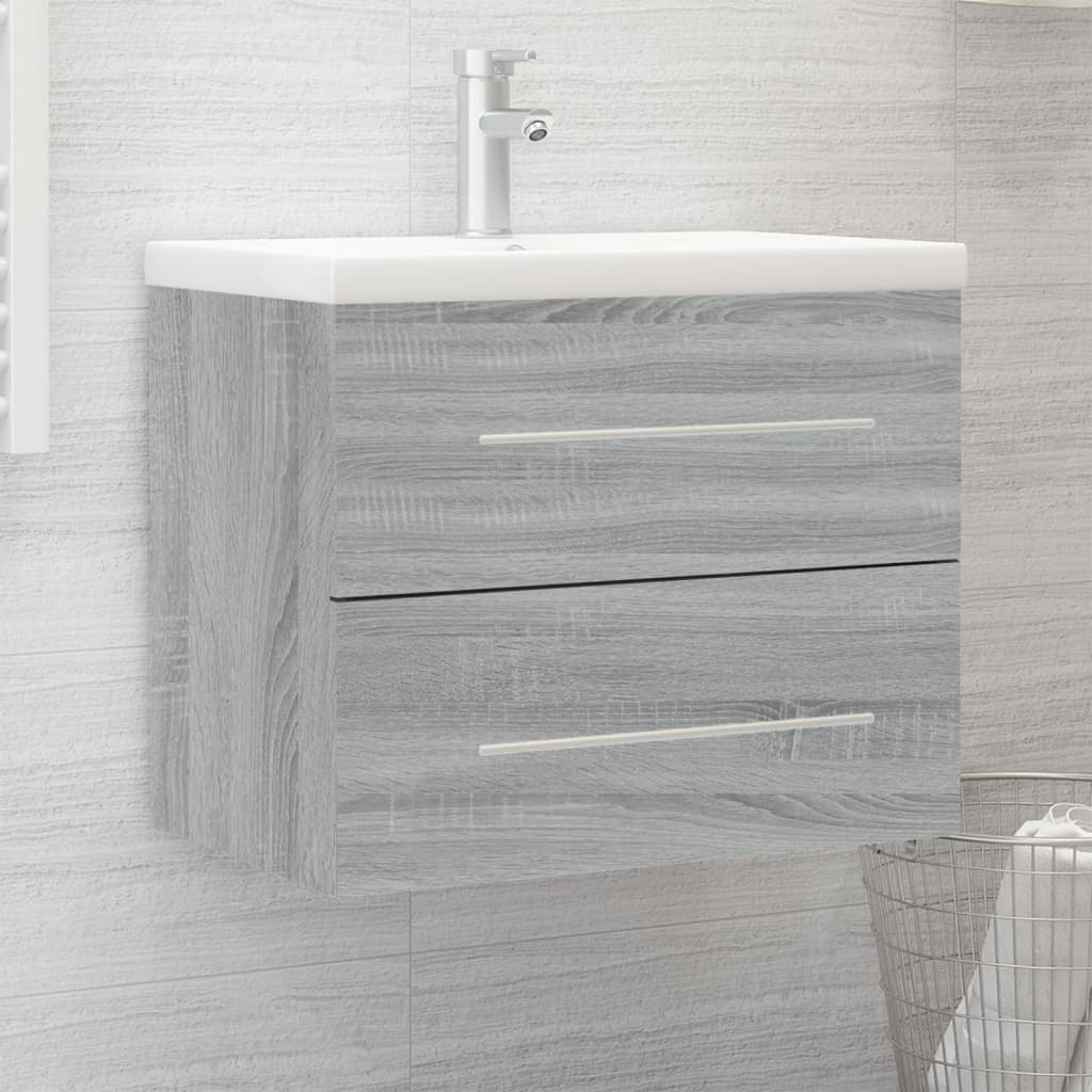 Meuble sous vasque 60 cm H 18,5 cm Sonoma gris | Maison Vasque