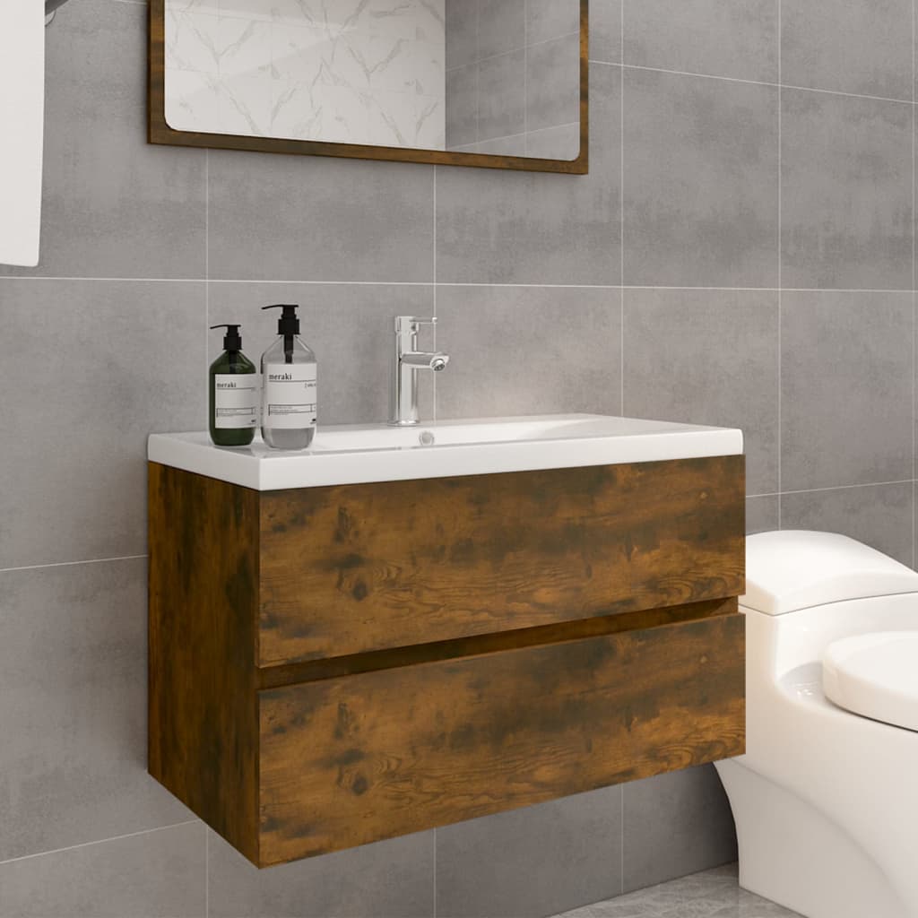 Meuble sous vasque 80 cm Chêne fumé | Maison Vasque