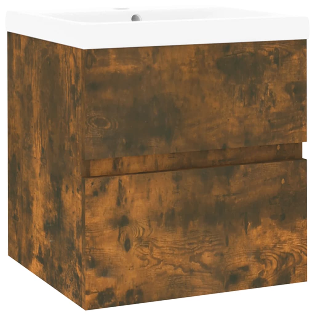 Meuble sous-vasque 41 cm – H 18,5 cm Chêne fumé | Maison Vasque