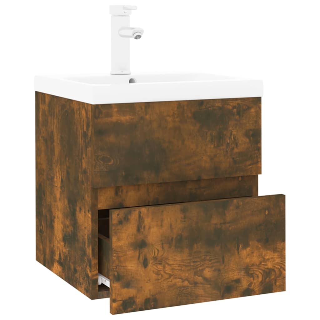 Meuble sous-vasque 41 cm – H 18,5 cm Chêne fumé | Maison Vasque