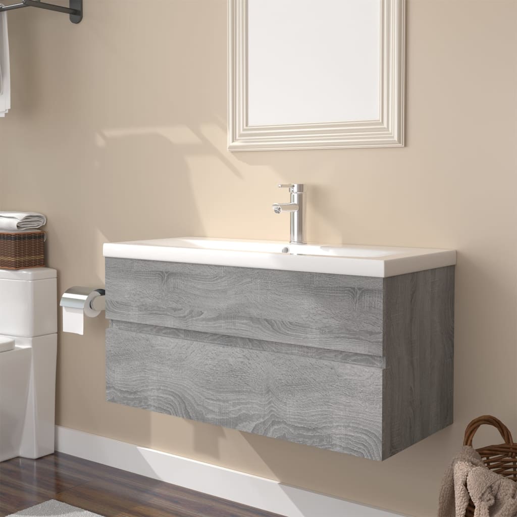 Meuble sous vasque 90 cm Sonoma gris | Maison Vasque