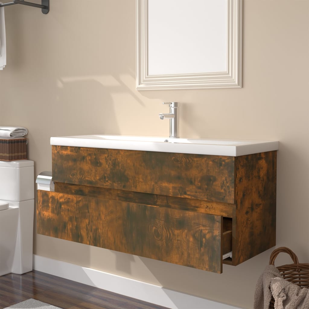 Meuble sous-vasque 100 cm Chêne fumé | Maison Vasque