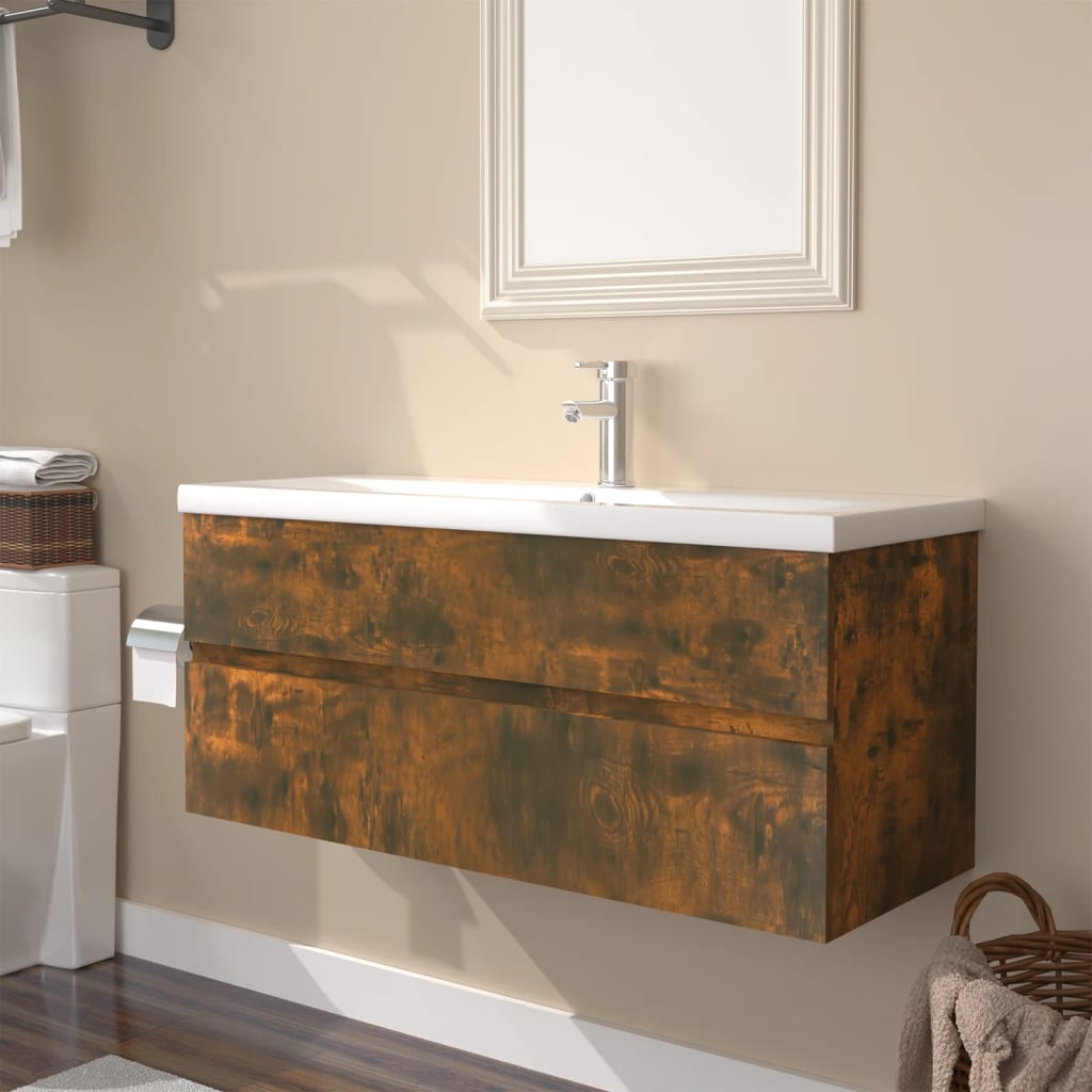Meuble sous vasque 100 cm Chêne fumé | Maison Vasque