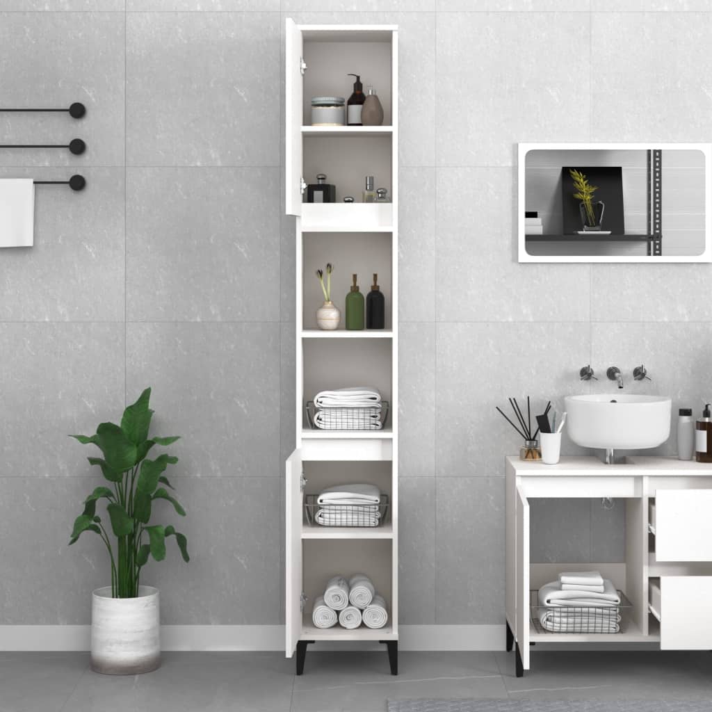 Colonne de salle de bain 30 cm – H 190 cm Blanc | Maison Vasque