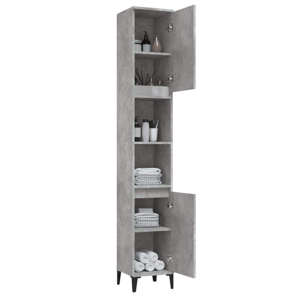 Colonne de salle de bain 30 cm – H 190 cm Gris béton | Maison Vasque