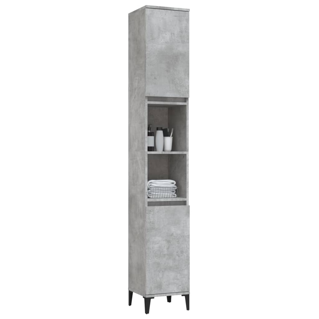 Colonne de salle de bain 30 cm – H 190 cm Gris béton | Maison Vasque