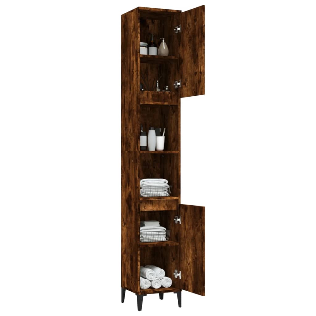 Colonne de salle de bain 30 cm – H 190 cm Chêne fumé | Maison Vasque