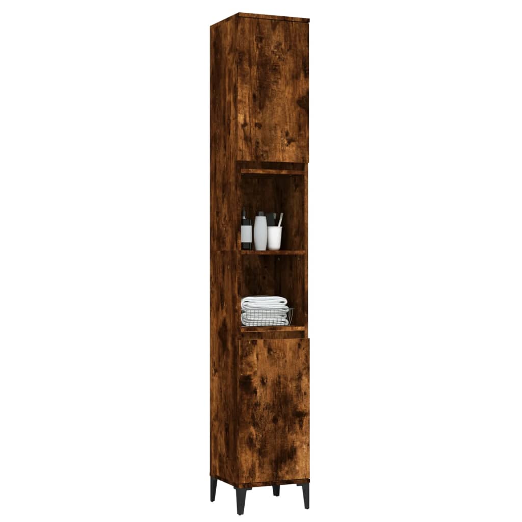 Colonne de salle de bain 30 cm – H 190 cm Chêne fumé | Maison Vasque