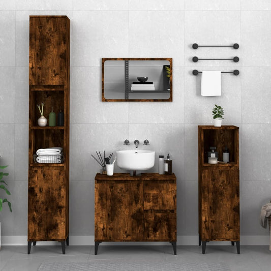 Colonne de salle de bain 30 cm H 190 cm Chêne fumé | Maison Vasque
