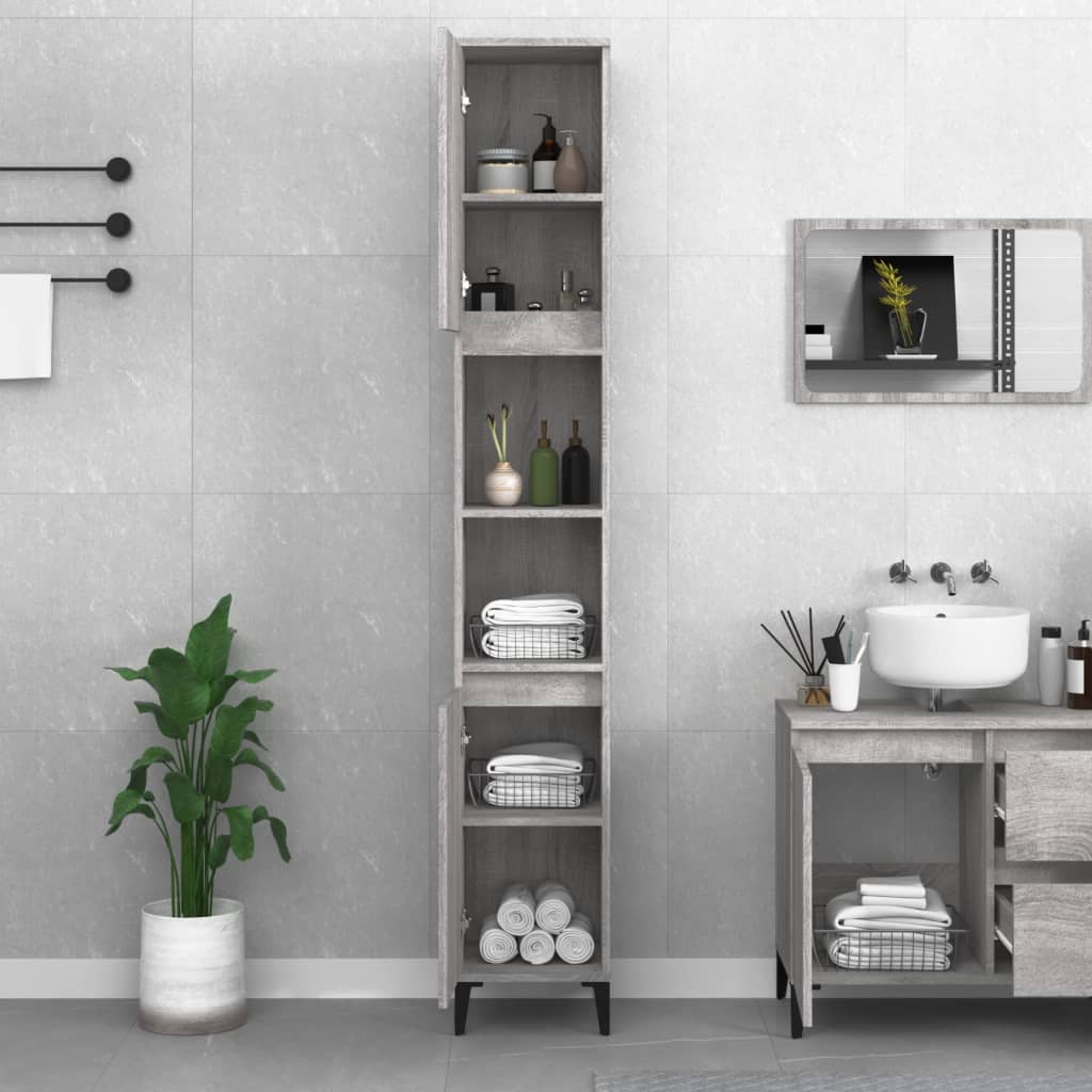 Colonne de salle de bain 30 cm – H 190 cm Sonoma gris | Maison Vasque