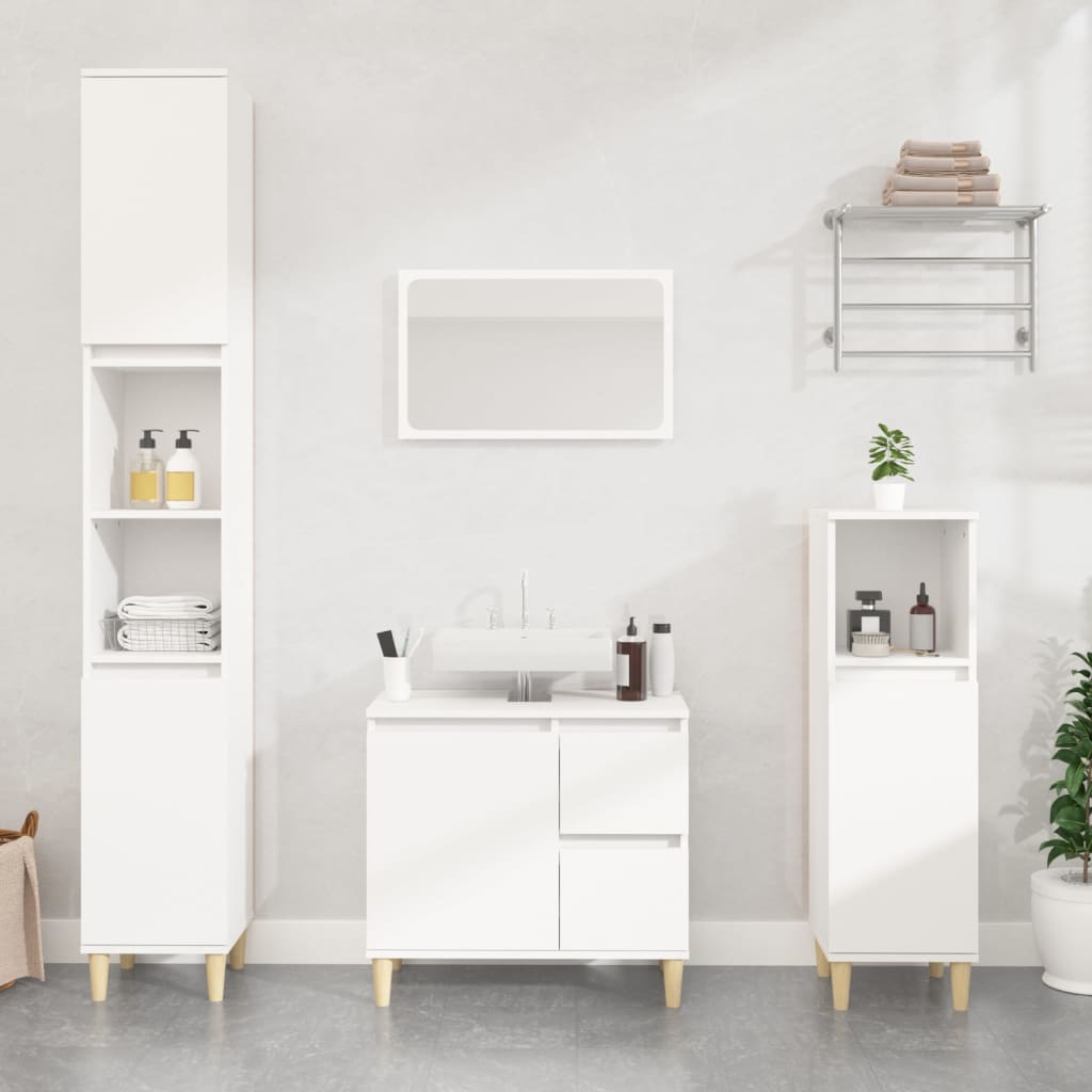 Colonne de salle de bain 30 cm H 100 cm (3) Blanc | Maison Vasque