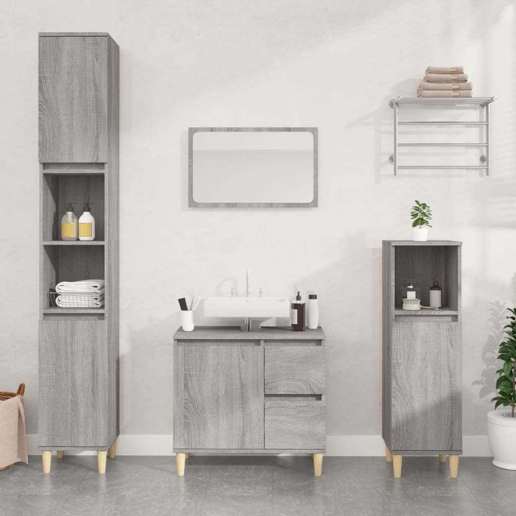 Colonne de salle de bain 30 cm H 100 cm (3) Sonoma gris | Maison Vasque