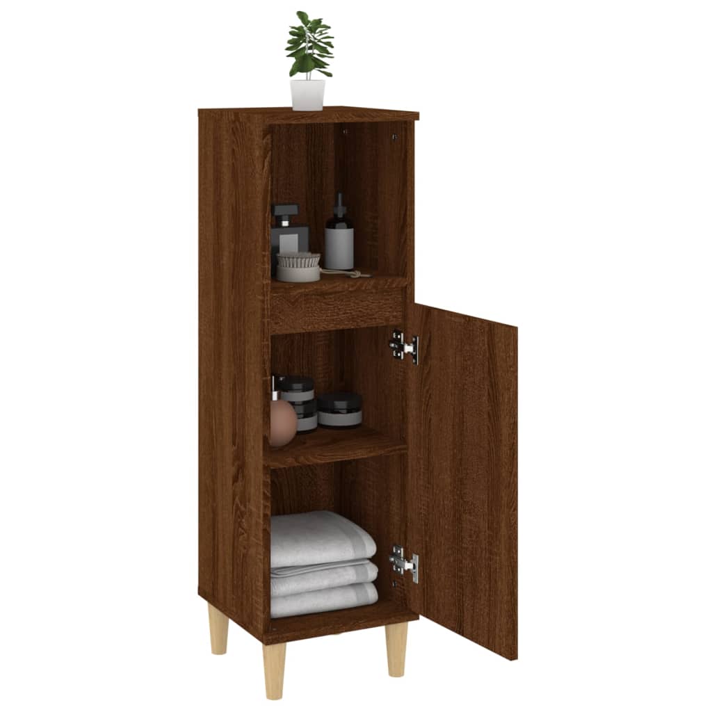 Colonne de salle de bain 30 cm – H 100 cm (3) Chêne marron | Maison Vasque