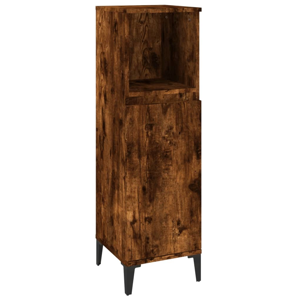 Colonne de salle de bain 30 cm – H 100 cm Chêne fumé | Maison Vasque