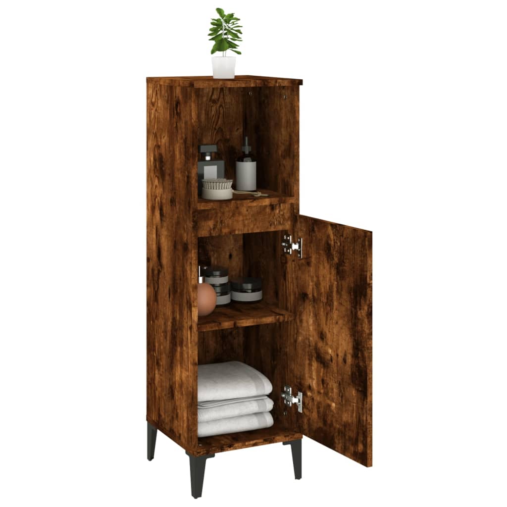 Colonne de salle de bain 30 cm – H 100 cm Chêne fumé | Maison Vasque