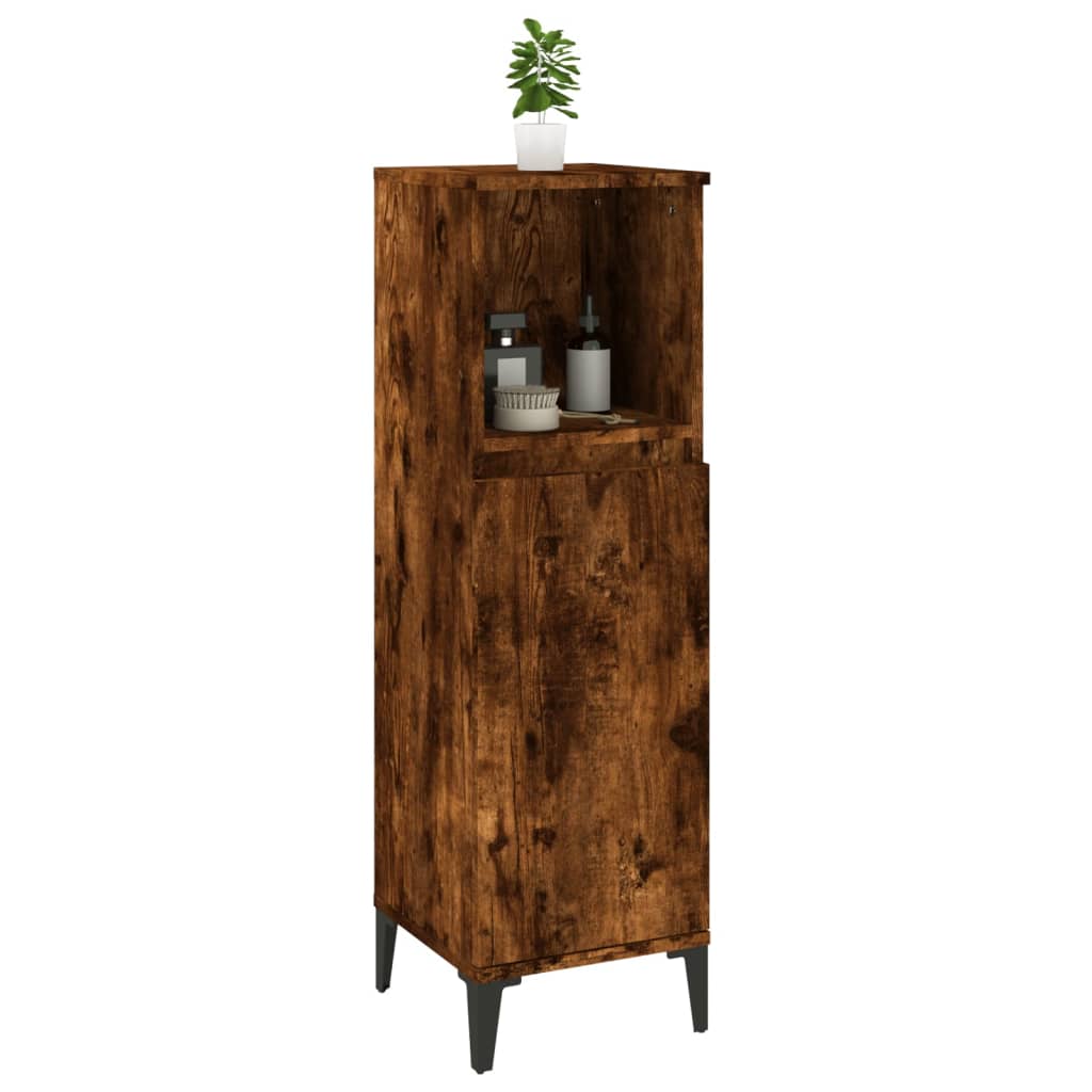 Colonne de salle de bain 30 cm – H 100 cm Chêne fumé | Maison Vasque