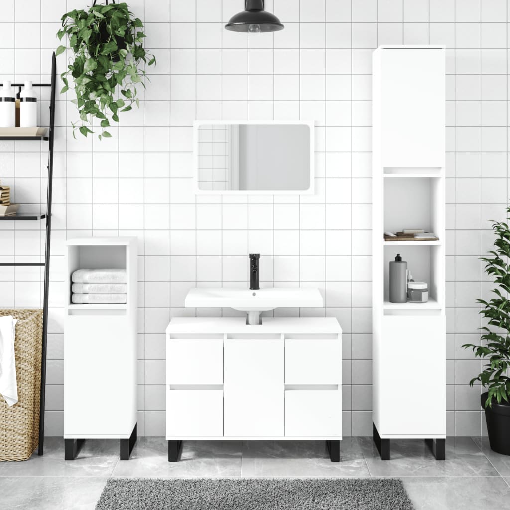 Colonne de salle de bain 30 cm H 100 cm (2) Blanc | Maison Vasque