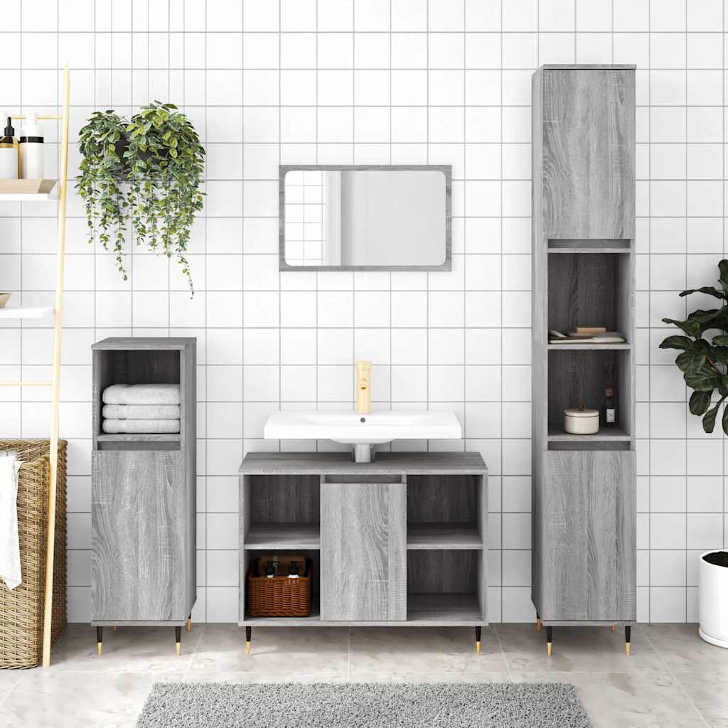 Armoire de salle de bain 80 cm Sonoma gris | Maison Vasque