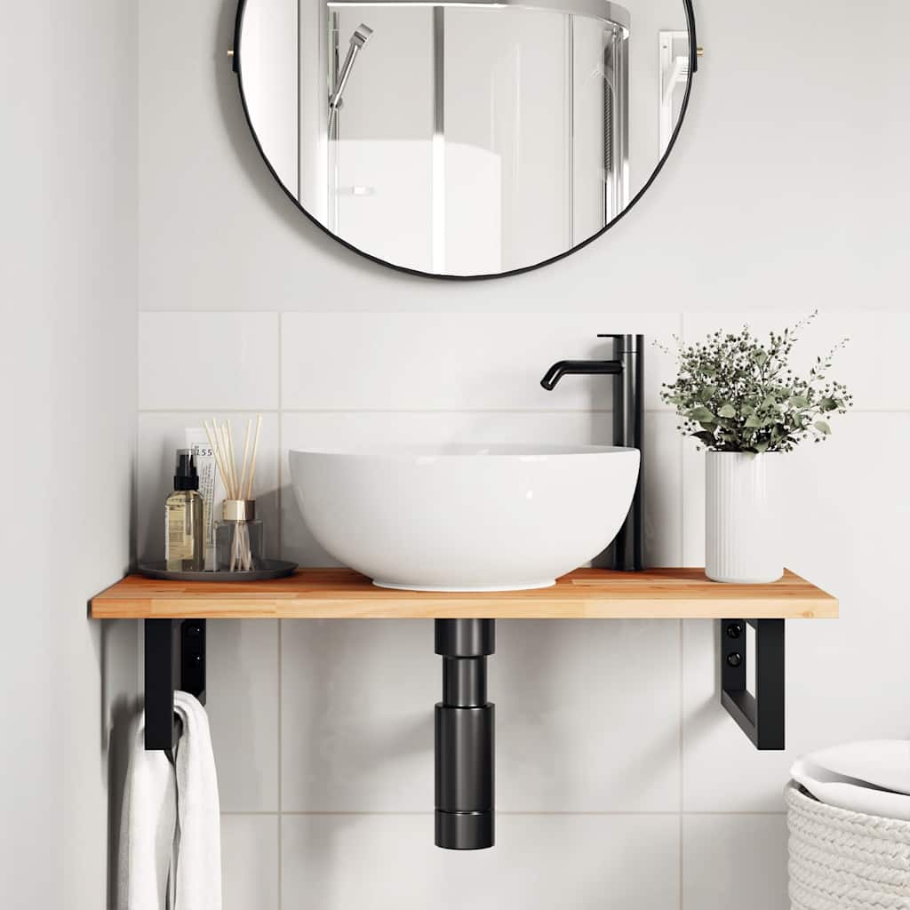Plan de toilette pour meuble de salle de bain 100 cm Finition à l'huile | Maison Vasque