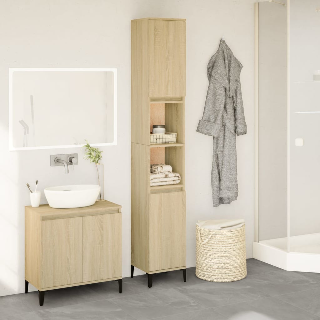Colonne de salle de bain 30 cm H 190 cm Chêne sonoma | Maison Vasque