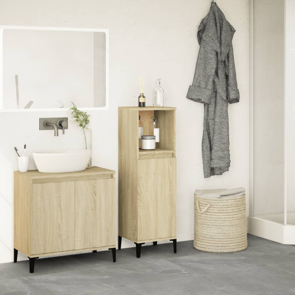Colonne de salle de bain 30 cm – H 100 cm Chêne sonoma | Maison Vasque