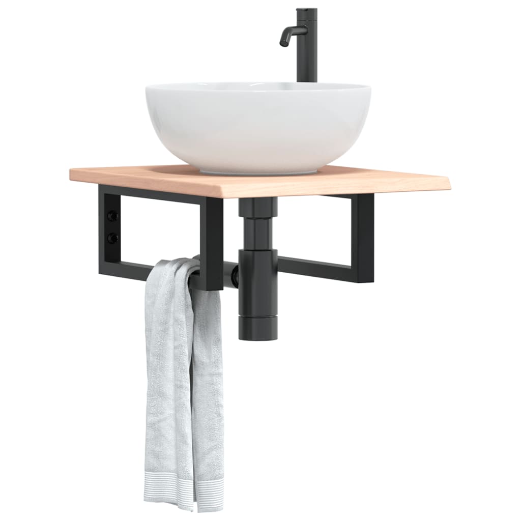 Étagère de salle de bain murale 40 cm Marron et noir | Maison Vasque