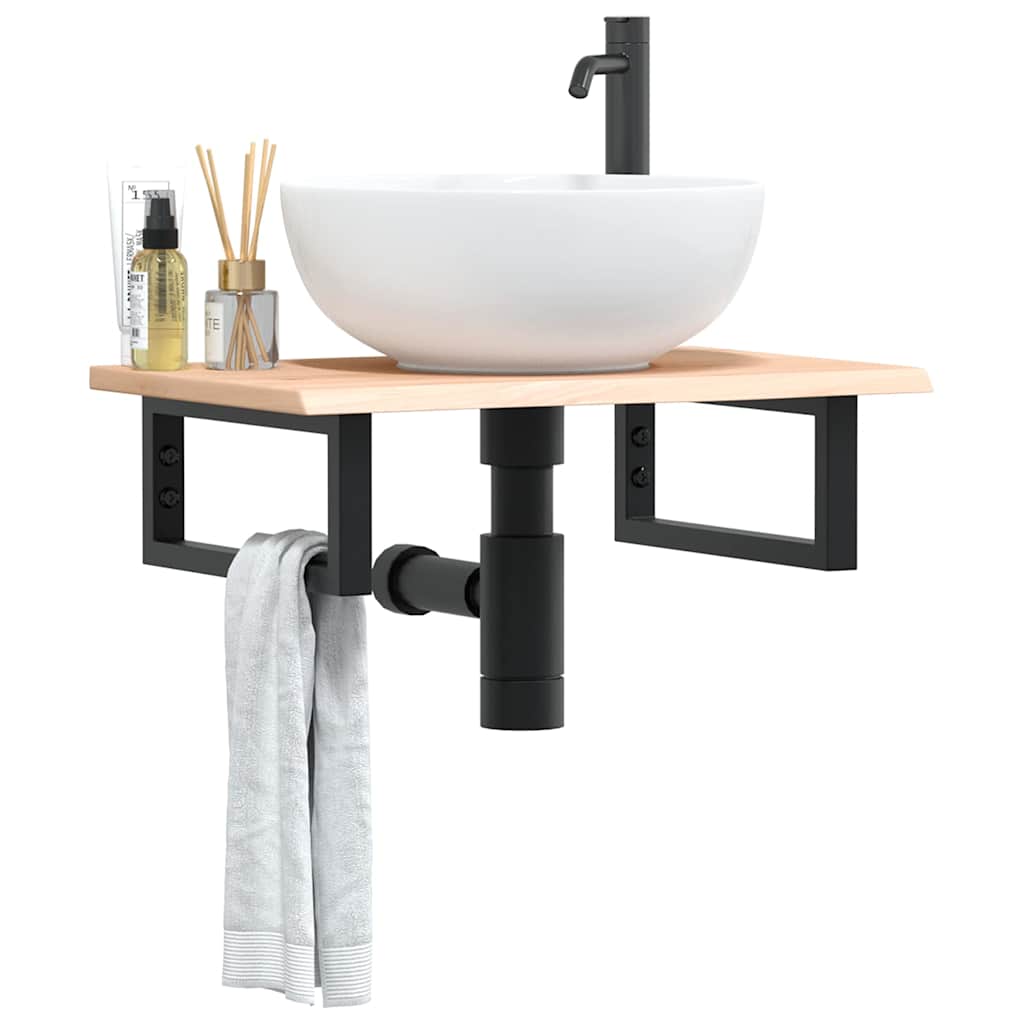 Étagère de salle de bain murale 60 cm marron foncé et blanc Marron et noir | Maison Vasque