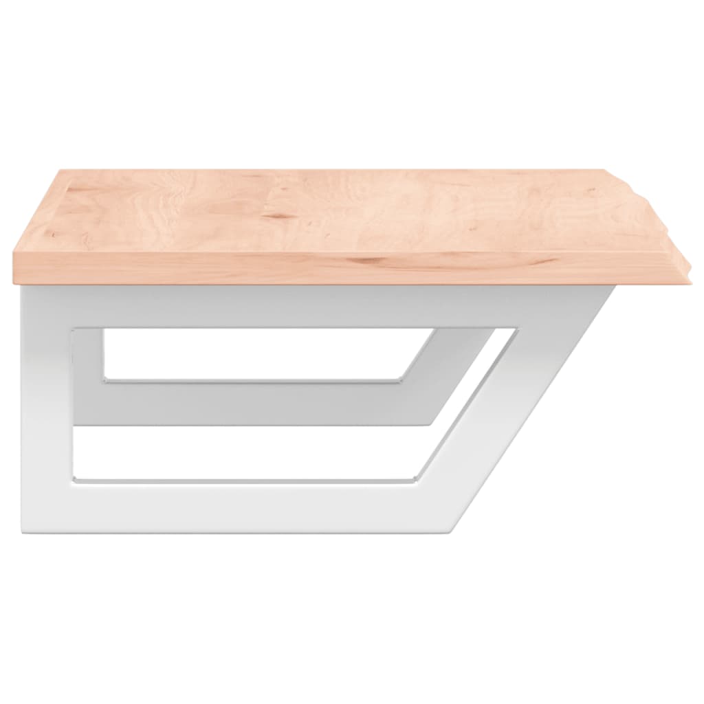 Étagère de salle de bain murale 80 cm Marron et blanc | Maison Vasque