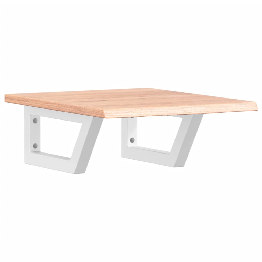 Étagère de salle de bain murale 40 cm Marron clair et blanc | Maison Vasque