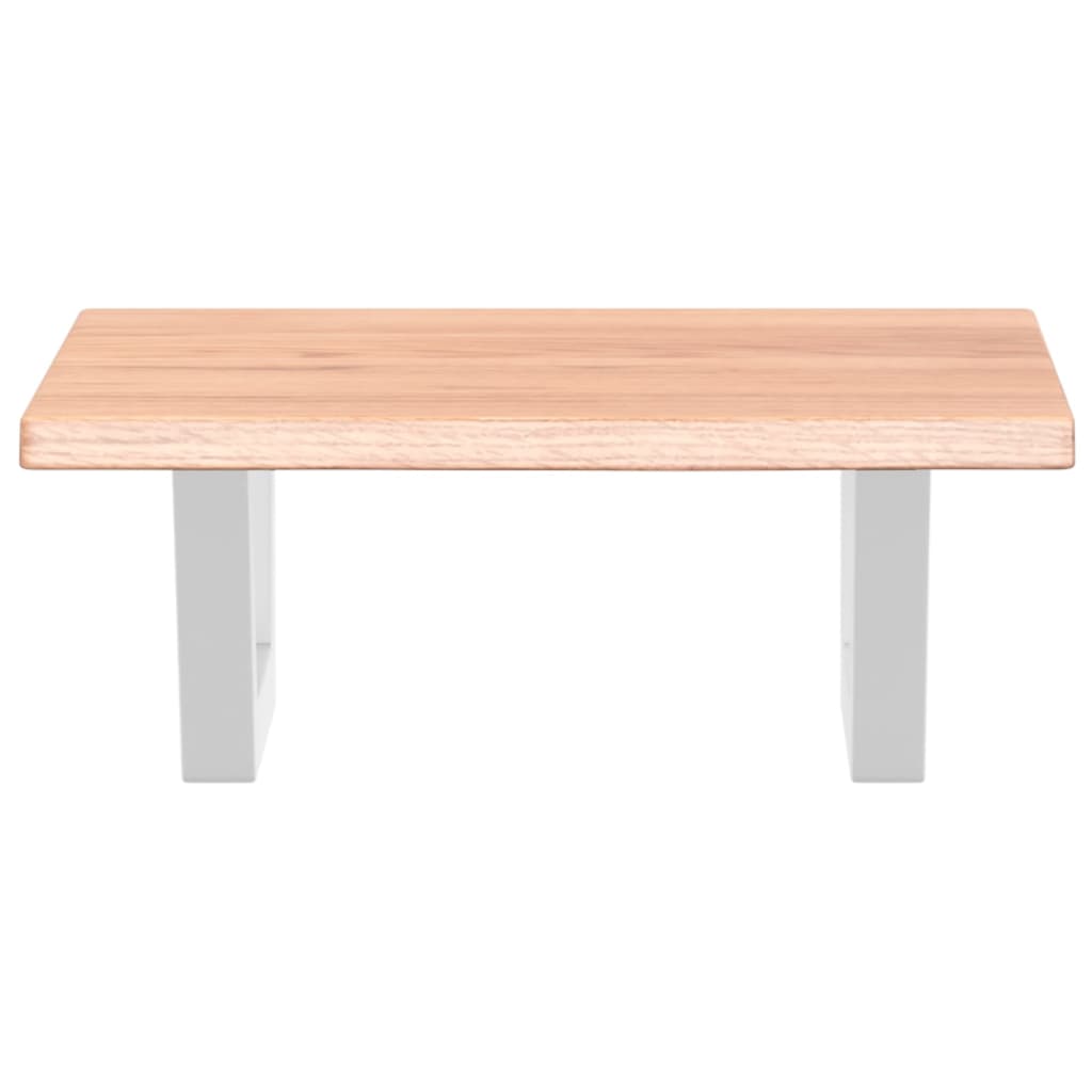 Étagère de salle de bain murale 40 cm Marron clair et blanc | Maison Vasque