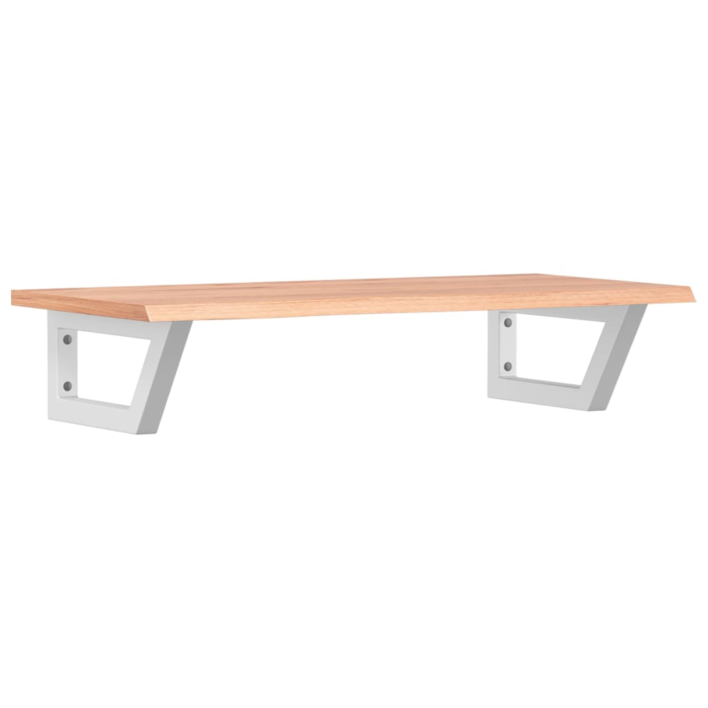 Étagère de salle de bain murale 80 cm Marron clair et blanc | Maison Vasque