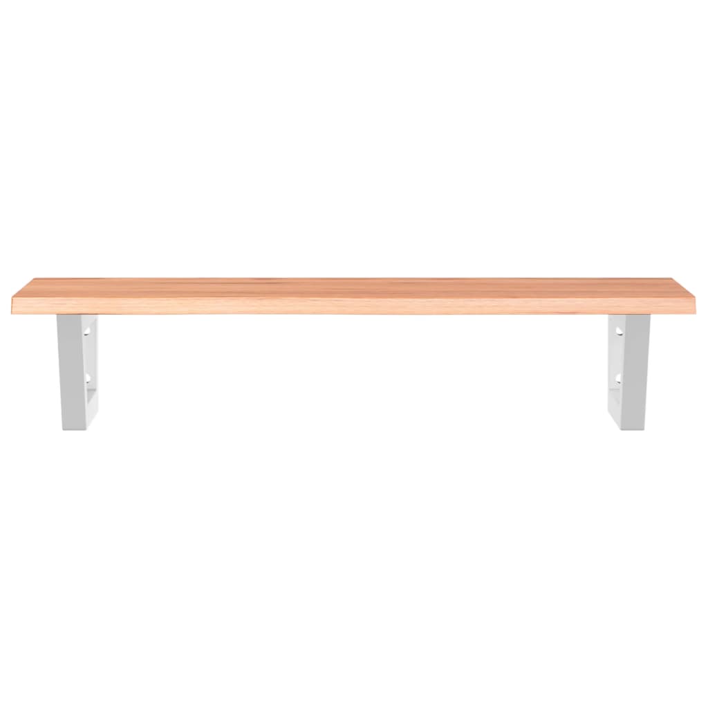 Étagère de salle de bain murale 80 cm Marron clair et blanc | Maison Vasque