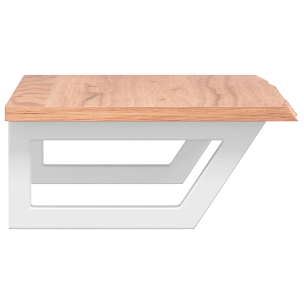Étagère de salle de bain murale 80 cm Marron clair et blanc | Maison Vasque