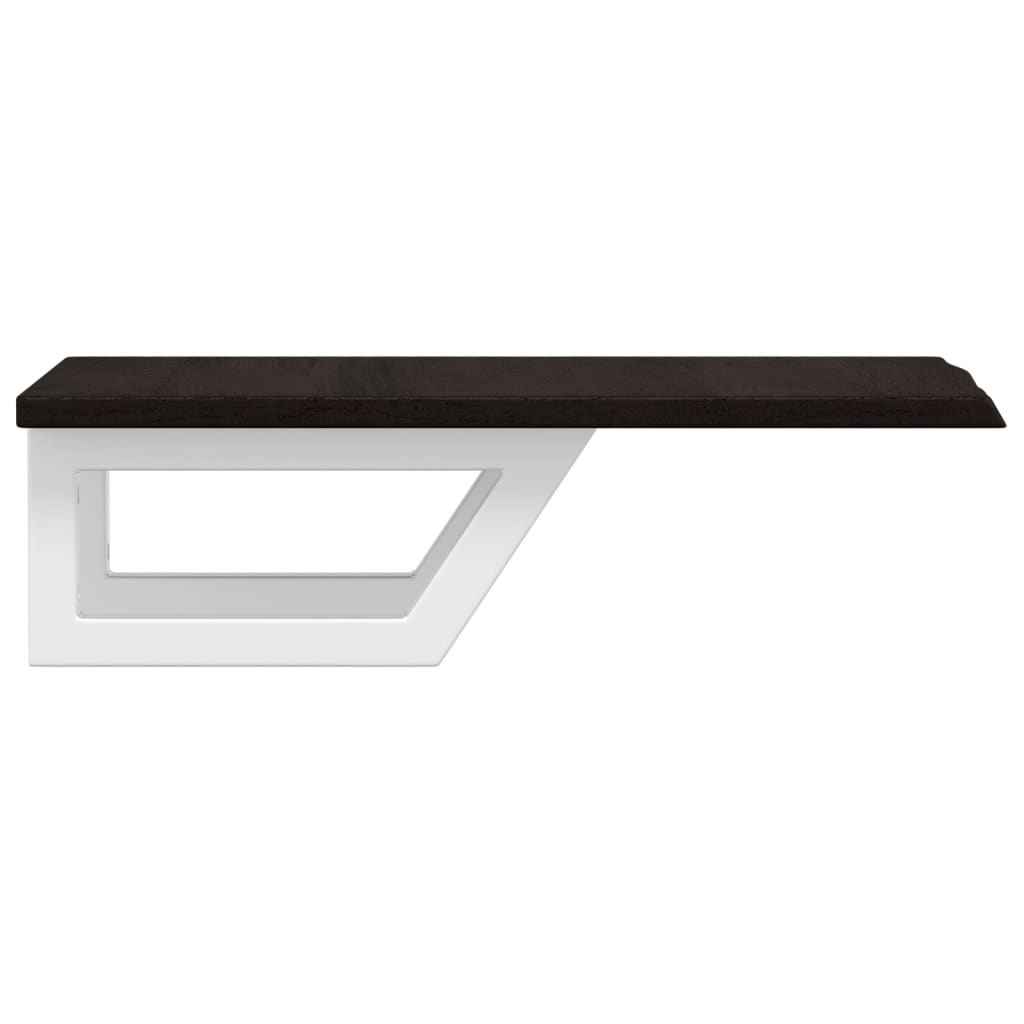 Étagère de salle de bain murale 40 cm marron foncé et blanc | Maison Vasque