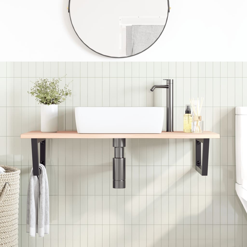 Étagère de salle de bain murale 100 cm Marron et noir | Maison Vasque