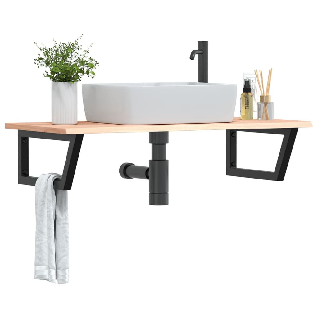 Étagère de salle de bain murale 100 cm Marron et noir | Maison Vasque