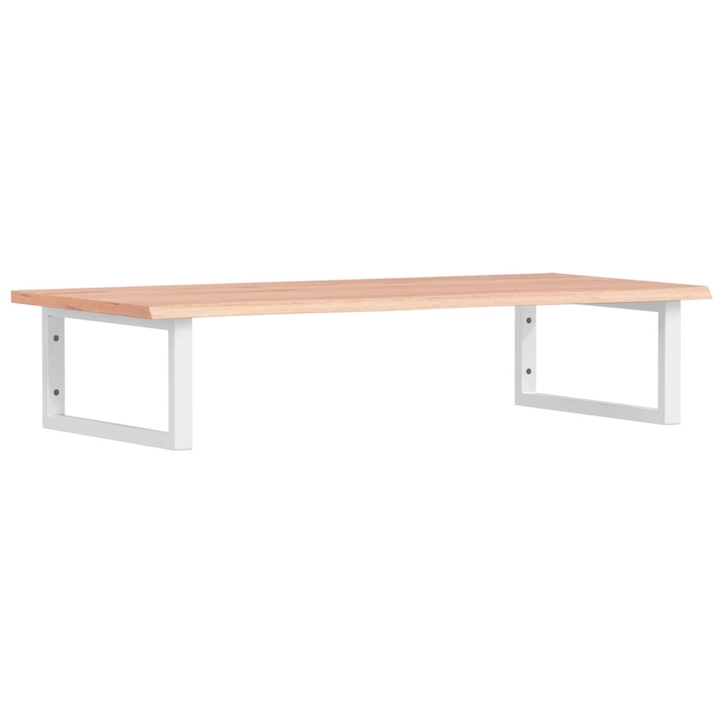 Étagère de salle de bain murale 100 cm Marron clair et blanc | Maison Vasque