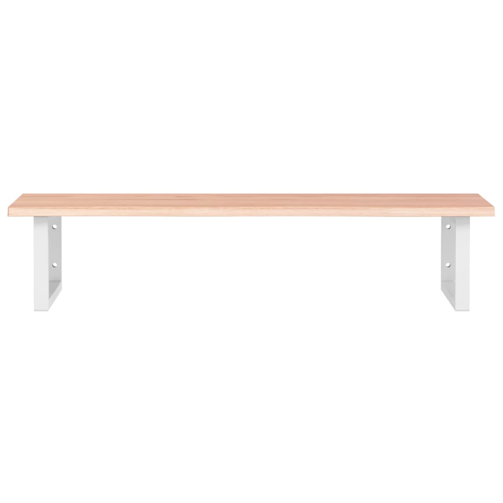Étagère de salle de bain murale 100 cm Marron clair et blanc | Maison Vasque