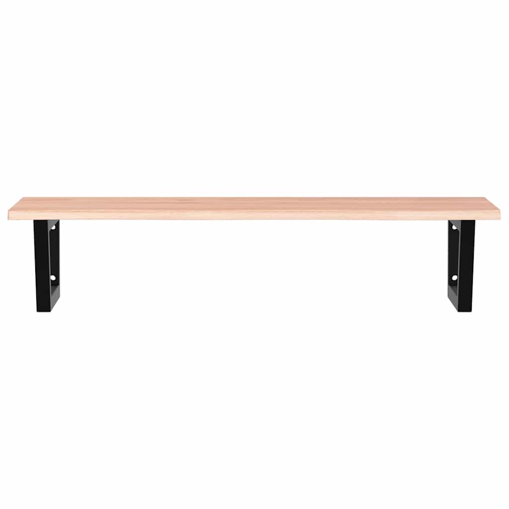 Étagère de salle de bain murale 100 cm Marron clair et noir | Maison Vasque
